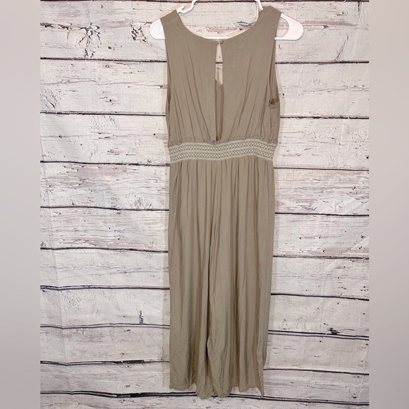 JAPNA Jumpsuit Sleeveless w Stretchy Waist Khaki-Large - Picture 4 of 4